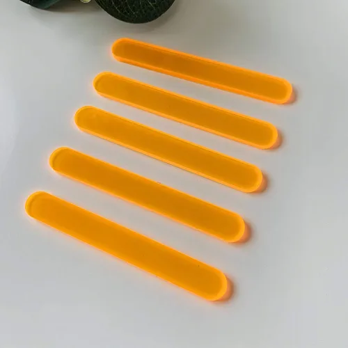 Vista 9 de 50 piezas de palitos de paleta acrílica de neón para helados, caramelos, manzanas (verde neón)