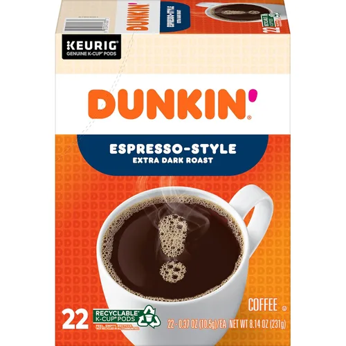Vista 3 de Dunkin' Café tostado extra oscuro estilo expreso, 88 cápsulas Keurig K-Cup