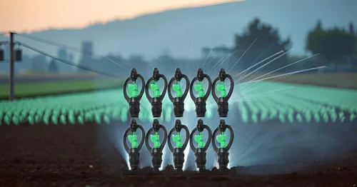 Vista 6 de 10 cabezales de aspersor de plástico, sistema de riego agrícola ajustable de 0 a 360 grados para ley de jardín, suministros de riego de césped