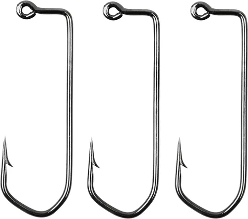 Vista 8 de 50pcs/100pcs Aberdeen Jig Hook with 90-Degree Round Bend Extra Strong Long Shank Jig Hooks High Carbon Steel Fishing Barbarian Hooks for Saltwater