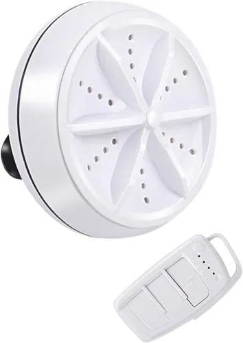 KOMBIUDA Portable Mini Ultrasonic Washer with USB Remote High-Speed Rotation Washing Machine for Travel Hand-wash Simulation for Delicates Automatic