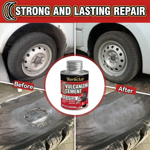Vista 3 de Cemento vulcanizante químico, pegamento transparente para reparación de neumáticos, cemento de goma multiusos, kit de parches de neumáticos de alta