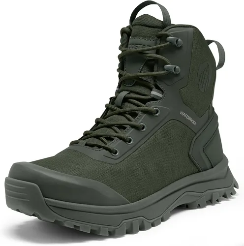 Coostar Botas tácticas para hombre, ligeras, militares, botas de combate con cremallera lateral, para motocicleta, senderismo, trabajo