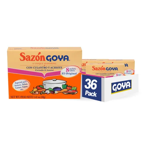 Goya Foods Sazón Condimento con cilantro y Annatto, 1.41 onzas (paquete de 36)