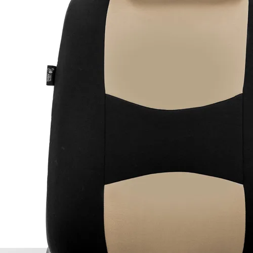 Vista 6 de Fundas FH GROUP FH-FB351102 multiuso de tejido liso para asientos con cinturón de seguridad incorporado, Beige (3 filas)