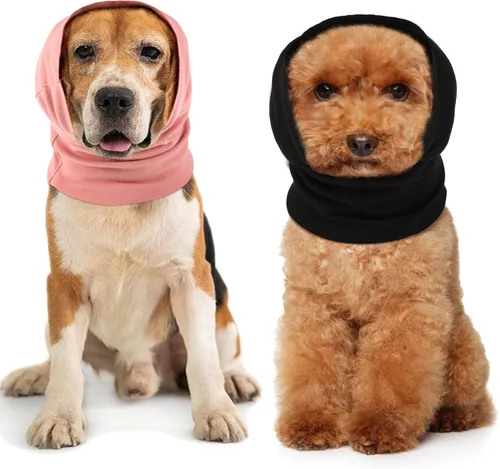 Vista 11 de Frienda 2 orejeras de perro, fundas calmantes para las orejas, cubierta para aliviar la ansiedad, calentador de cara, cuello, mangas silenciosas