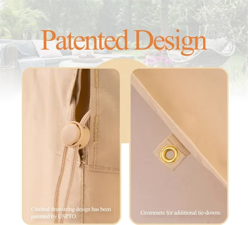 Vista 4 de WJ-X3 Funda para sofá biplaza de 2 plazas, impermeable, resistente a los rayos UV y al viento, 58 x 40 x 35 pulgadas, beige