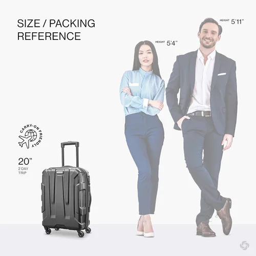 Vista 2 de Samsonite - Maleta rígida expandible Centric con ruedas giratorias, Negro), 92794-1041