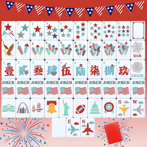 Vista 8 de Juego de 160 piezas de cumpleaños americano Mahjong de 1.2