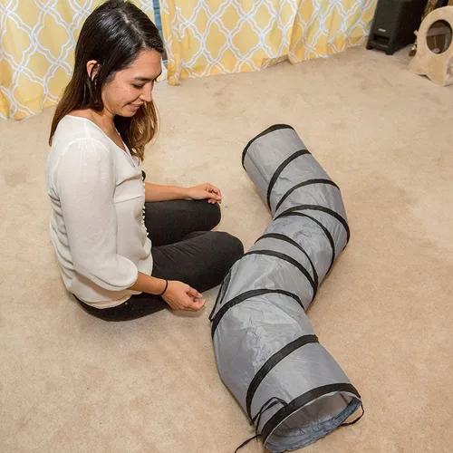 Vista 5 de PetLike S Cat Tunnel - Juguete plegable para mascotas con bola (1 vía, negro)
