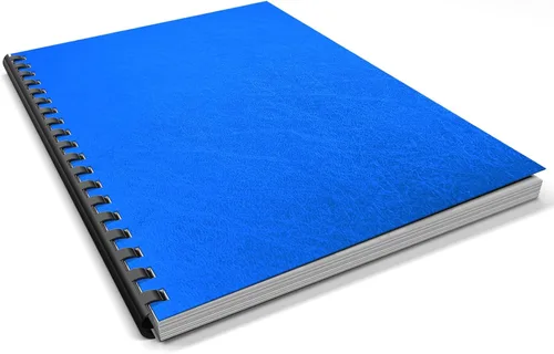 Vista 6 de Binditek Paquete de 50 cubiertas de polietileno texturizadas de cuero de 16 mil, cubiertas de presentación de encuadernación para informes de Azul