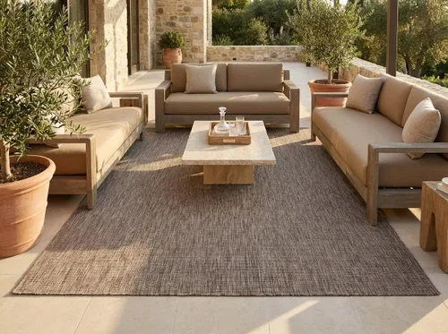 Vista 29 de Rugs.com Outdoor Solid Collection - Alfombra de pelo plano beige de 2 x 3 pulgadas, perfecta para entradas, cocinas, rincones de desayuno, piezas
