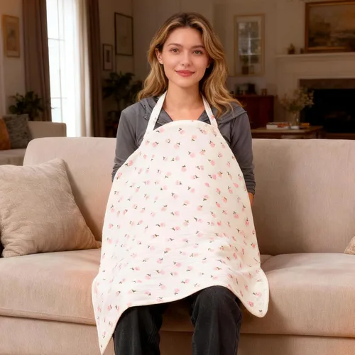 Vista 5 de Fundas de muselina para lactancia materna, cubierta de privacidad para lactancia materna, cubierta transpirable para lactancia materna con cuello