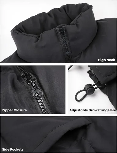 Vista 2 de Athlisan Chaleco acolchado con cremallera para mujer, cuello alto, sin mangas, acolchado