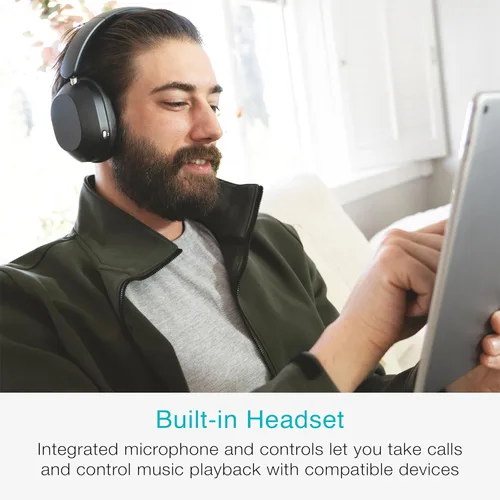 Vista 12 de MEE audio Matrix Cinema 3D 2026 Auriculares Bluetooth sobre la oreja con almohadilla de carga inalámbrica para TV; cancelación activa de ruido