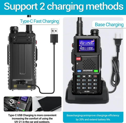 Vista 8 de Baofeng Radio radioaficionado de mano AR-5RM 10W UV-5R Actualización NOAA 2
