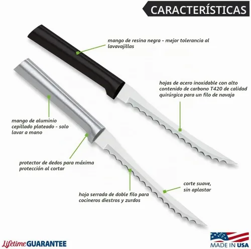 Vista 2 de RADA Cutlery - Cuchillo rebanador de tomate (W226), color negro