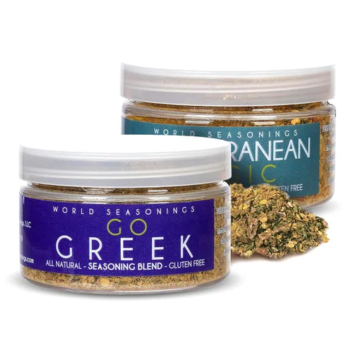 Set de especias - Paquete variado de condimentos mundiales - Go Greek and Mediterranean Magic - Sin MSG, sin gluten