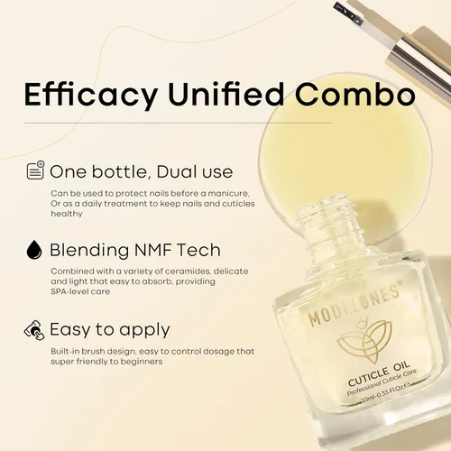 Vista 4 de modelones 3 piezas de esmalte de uñas de gel con aceite para cutículas, protectores de cutículas de 10 ml, esmalte de uñas de gel sin necesidad