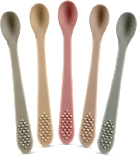 Vista 9 de Cucharas para bebés, cucharas para bebés, primera etapa, primera etapa, juego de cucharas de alimentación para bebés, apto para encías, sin BPA