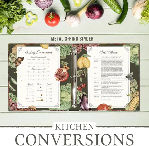 Vista 6 de Libro de recetas para recetas propias para entretener y deleitar: Carpeta de 3 anillos 8.5x11 página completa con fundas protectoras transparentes