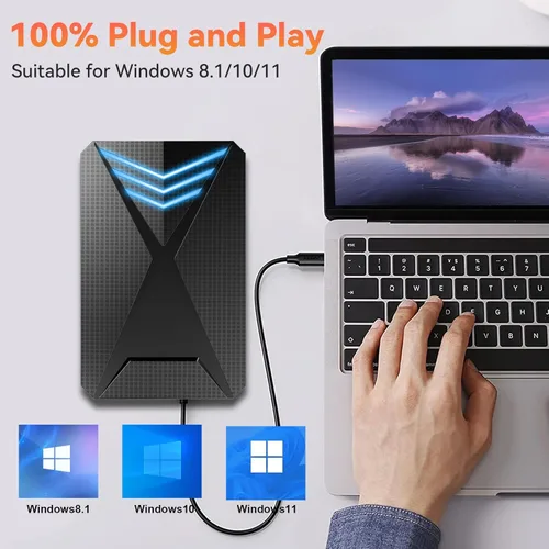 Vista 3 de 2T Retro Game Console HDD with 4280 Top Video Games, Hyper Base Lbox with 18 Emulator Console, Plug and Play for Win 8.11011, Portable Game Hard