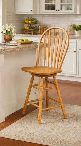 Sunset Trading Selections Taburete giratorio de 24 pulgadas de altura de mostrador | Taburete de café Windsor Arrowback de casa de campo | Madera