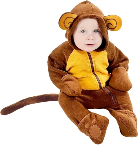 Snonook Fleece Baby Bunting Bodysuit Baby Winter Suit for Infant Girls and Infant Boys with Fleece Hood and Mittens