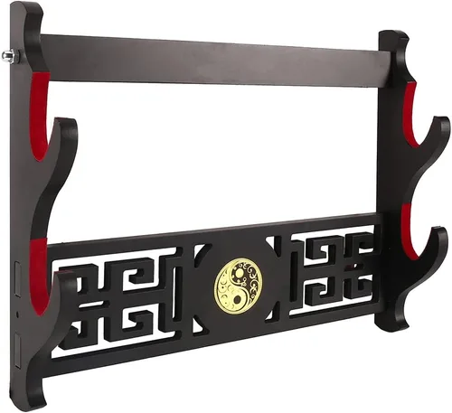 Vista 11 de Soporte para espada Katana - Soporte de pared acolchado de terciopelo Kirin de 1 nivel, soporte de Katana Samurái, soporte de exhibición de espada