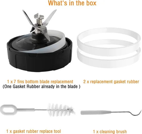 Vista 7 de 7 aletas Ninja Blender Blade piezas de repuesto compatibles con Nutri Ninja Foodi Power Blender SS101 SS351 SS401 SS151 SS300 SS350 SS351TGT CO351B