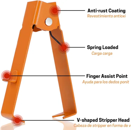 Vista 3 de Herramienta peladora de espinas de rosas, herramienta peladora de espinas de hoja de metal, herramienta peladora de rosas, alicates para quitar