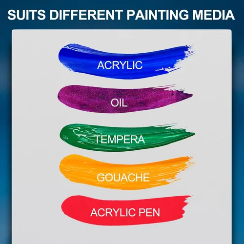 Vista 4 de Paneles de lienzo de 9 x 12 pulgadas, paquete de 12 unidades, 10 onzas, imprimados 100% algodón, lienzos en blanco para pintura, tableros de lienzo