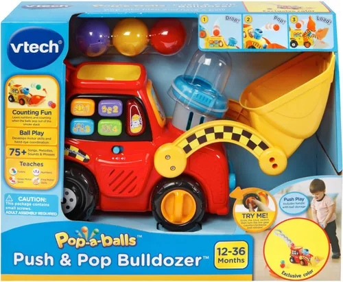 Vista 7 de VTech Pop-a-Balls - Bulldozer Push and Pop Exclusiva de Amazon, Rojo