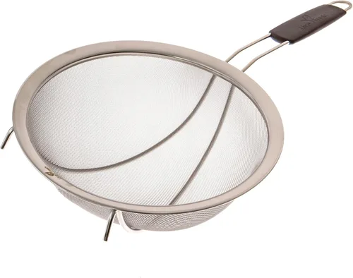 Vista 9 de LiveFresh Large Stainless Steel Fine Mesh Strainer with Reinforced Frame and Sturdy Rubber Handle Grip - Designed for Chefs and Commercial Kitchens