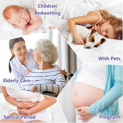 Vista 7 de Protector de colchón de tamaño matrimonial, impermeable, funda de colchón de tamaño matrimonial, suave, transpirable, sin ruido, funda de cama