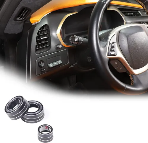 Vista 9 de Cubierta de palanca de ajuste de limpiaparabrisas de automóvil de aleación de aluminio, decoración interior para Chevrolet Corvette C7 2014-2019 Rojo