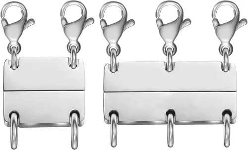 Vista 8 de OHINGLT Cierre de collar en capas de oro y plata de 18 quilates separador para capas, múltiples cierres de joyería y cierres para mujer