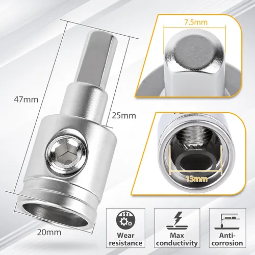 Vista 2 de 2 piezas de reductor de cable de audio de estéreo de coche resistente - calibre 0 a calibre 4 para entrada de amplificador, conexión de pin AWG
