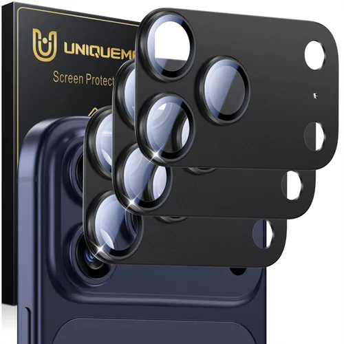 Vista 38 de UniqueMe para Paquete de 3 Protectores de Lente de Cámara para iPhone 15 Pro/iPhone 15 Pro Max, [Protección contra Caídas] [Compatible con Fundas]