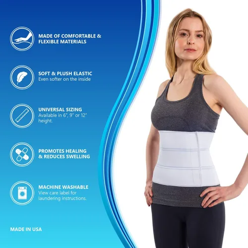 Vista 6 de NYOrtho Faja Abdominal Pediátrica de 6" de 2 Paneles - Envoltura de Compresión Unisex Post-Cirugía para Adolescentes - Cinturón de Soporte Abdominal