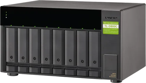 Vista 8 de QNAP TL-D800C Caja de almacenamiento JBOD de escritorio de 8 bahías con conectividad USB 3.2 Gen 2 Tipo-C