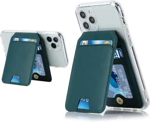 Vista 7 de Lipvina Magsafe Funda compatible con iPhone 11 Pro con tarjetero Magsafe, funda magnética de cuero desmontable con soporte para mujeres y hombres