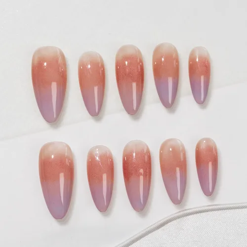 Vista 36 de Sun&Beam Nails Uñas a presión hechas a mano, medianas y largas, almendra, ovalada, azul y blanco, concha de perla, diseño 3D, bonitos dijes