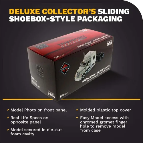 Vista 6 de Diecast Masters International Lonestar Sleeper Cab Tractor Blanco 1/50 Diecast Modelo por Diecast Masters 71024