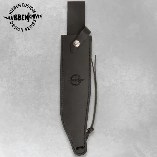 Vista 4 de GIL HIBBEN Extreme Survival Survivor - Cuchillo Bowie con funda de cuero para cinturón, hoja de sierra de acero inoxidable 7Cr17, guardamanos