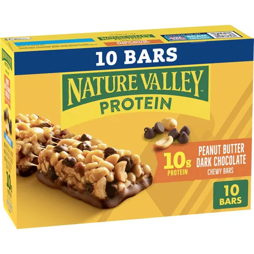 Vista 5 de Nature Valley Barras de granola con proteína, arándano y nueces, barras de merienda masticables, 5 barras, 7.1 OZ