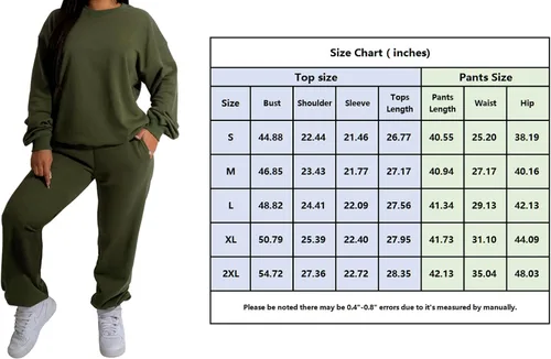 Vista 7 de Nimsruc Two Piece Outfits For Women Sweatsuits Sets Casual Long Sleeve Pullover Pocket Jogging Suits Matching Clothing