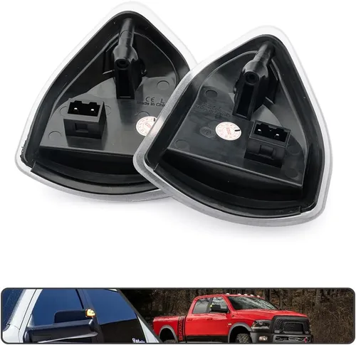 Vista 7 de 2 piezas de luz LED anaranjada para espejo y señal de giro para Dodge Ram 1500 2500 3500 4500 5500 2010-2018 Luz de señal de giro para espejo