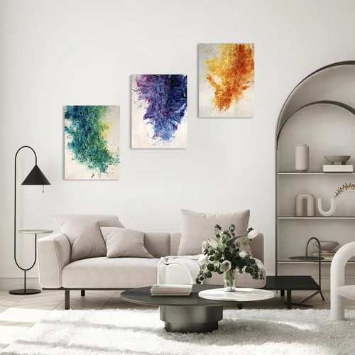 Vista 4 de Paneles Acústicos Arte de Pared que Absorbe Sonido, 16"X12" Paneles de Pared Acústicos Arte, 3Pcs Paneles de Pared Insonorizados Autoadhesivos, Tinta