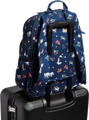 Vista 5 de Vera Bradley Mochila Campus de algodón para mujer Motivos de globo de nieve - Algodón reciclado